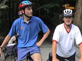 Back on the bikes, a stop to look at the Giessback Falls, 15.0 miles from Leissigen Youth Hostel